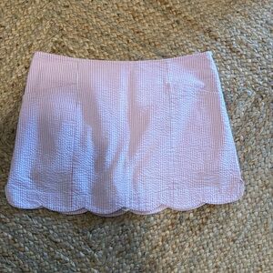 Lilly Pulitzer Pink Seersucker Scalloped Skort 8